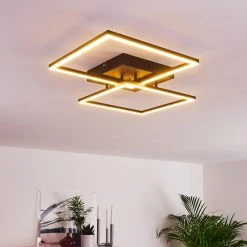 Hofstein Cheka Deckenleuchte LED Schwarz, 2-flammig, Fernbedienung -LED Leuchten Verkäufe 2022 cheka deckenleuchte h3325933 11