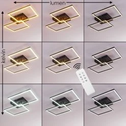 Hofstein Cheka Deckenleuchte LED Schwarz, 2-flammig, Fernbedienung -LED Leuchten Verkäufe 2022 cheka deckenleuchte h3325933 5