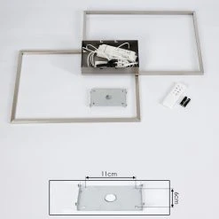 Hofstein Cheka Deckenleuchte LED Nickel-Matt, 2-flammig, Fernbedienung -LED Leuchten Verkäufe 2022 cheka deckenleuchte h3382417 4