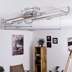 Hofstein Cheka Deckenleuchte LED Nickel-Matt, Braun, 2-flammig, Fernbedienung -LED Leuchten Verkäufe 2022 cheka deckenleuchte h3383698 3