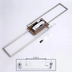 Hofstein Cheka Deckenleuchte LED Nickel-Matt, Braun, 2-flammig, Fernbedienung -LED Leuchten Verkäufe 2022 cheka deckenleuchte h3383698 5