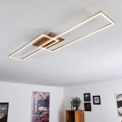 Hofstein Cheka Deckenleuchte LED Nickel-Matt, Braun, 2-flammig, Fernbedienung -LED Leuchten Verkäufe 2022 cheka deckenleuchte h3383698 7