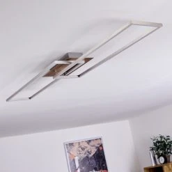 Hofstein Cheka Deckenleuchte LED Nickel-Matt, Braun, 2-flammig, Fernbedienung -LED Leuchten Verkäufe 2022 cheka deckenleuchte h3383698 8