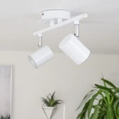 Hofstein Chennai Deckenleuchte LED Chrom, Wei&szlig;, 2-flammig -LED Leuchten Verkäufe 2022 chennai deckenleuchte h3319598 9