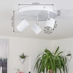 Hofstein Chennai Deckenleuchte LED Chrom, Wei&szlig;, 3-flammig -LED Leuchten Verkäufe 2022 chennai deckenleuchte h3319611 3