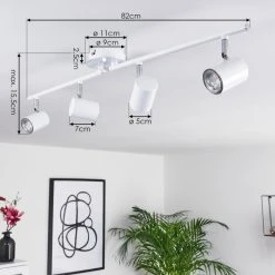 Hofstein Chennai Deckenleuchte LED Chrom, Wei&szlig;, 4-flammig -LED Leuchten Verkäufe 2022 chennai deckenleuchte h3319635 3