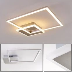 Hofstein Chilkat Deckenleuchte LED Nickel-Matt, 1-flammig