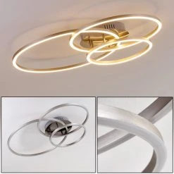 Hofstein Chilkat Deckenleuchte LED Nickel-Matt, 1-flammig