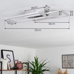 Hofstein Chilkat Deckenleuchte LED Nickel-Matt, 1-flammig -LED Leuchten Verkäufe 2022 chilkat deckenleuchte h3382059 3
