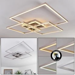 Hofstein Chilkat Deckenleuchte LED Nickel-Matt, 1-flammig