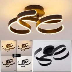 Hofstein Chippewa Deckenleuchte LED Schwarz, 1-flammig