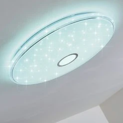 Hofstein Cirque Deckenleuchte LED Chrom, 1-flammig, Fernbedienung, Farbwechsler -LED Leuchten Verkäufe 2022 cirque deckenleuchte h3110539 do1 13