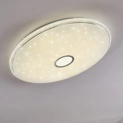 Hofstein Cirque Deckenleuchte LED Chrom, 1-flammig, Fernbedienung, Farbwechsler -LED Leuchten Verkäufe 2022 cirque deckenleuchte h3110539 do1 16