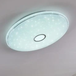 Hofstein Cirque Deckenleuchte LED Chrom, 1-flammig, Fernbedienung, Farbwechsler -LED Leuchten Verkäufe 2022 cirque deckenleuchte h3110539 do1 17