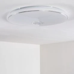 Hofstein Cirque Deckenleuchte LED Chrom, 1-flammig, Fernbedienung, Farbwechsler -LED Leuchten Verkäufe 2022 cirque deckenleuchte h3110539 do1 18