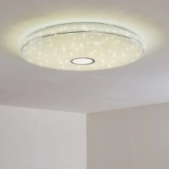 Hofstein Cirque Deckenleuchte LED Chrom, 1-flammig, Fernbedienung, Farbwechsler -LED Leuchten Verkäufe 2022 cirque deckenleuchte h3110539 do1 5