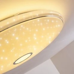 Hofstein Cirque Deckenleuchte LED Chrom, 1-flammig, Fernbedienung, Farbwechsler -LED Leuchten Verkäufe 2022 cirque deckenleuchte h3110539 do1 9