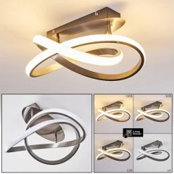 Hofstein Cochato Deckenleuchte LED Nickel-Matt, 1-flammig