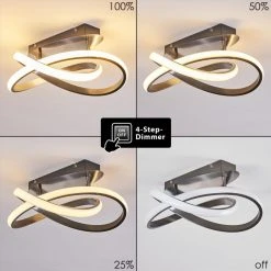 Hofstein Cochato Deckenleuchte LED Nickel-Matt, 1-flammig -LED Leuchten Verkäufe 2022 cochato deckenleuchte h3312704 3