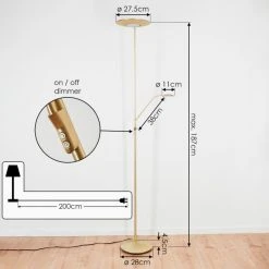 Hofstein Confluencia Deckenfluter LED Messing, 2-flammig -LED Leuchten Verkäufe 2022 confluencia deckenfluter h3590232 3