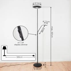 Hofstein Confluencia Deckenfluter LED Schwarz, 2-flammig -LED Leuchten Verkäufe 2022 confluencia deckenfluter h3590263 3