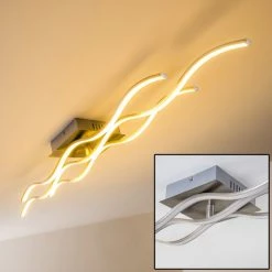 Hofstein Coquitlam Deckenleuchte LED Nickel-Matt, 1-flammig -LED Leuchten Verkäufe 2022 coquitlam deckenleuchte h3008287 2