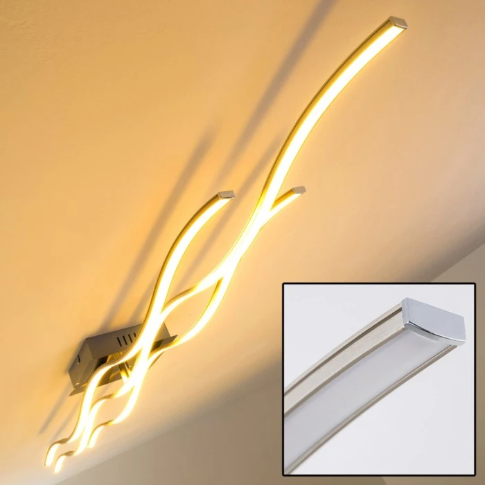 Hofstein Coquitlam Deckenleuchte LED Edelstahl, 3-flammig 3 Hofstein Coquitlam Deckenleuchte LED Edelstahl, 3-flammig – Bild 3