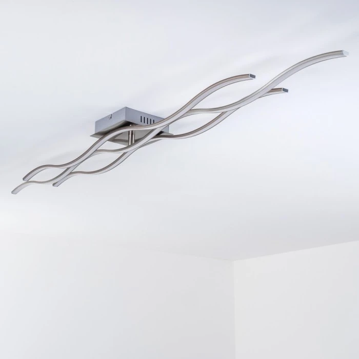 Hofstein Coquitlam Deckenleuchte LED Edelstahl, 3-flammig 4 Hofstein Coquitlam Deckenleuchte LED Edelstahl, 3-flammig – Bild 4