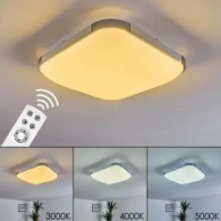 Hofstein Corinth Deckenpanel LED Silber, 1-flammig, Fernbedienung