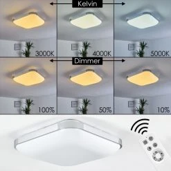 Hofstein Corinth Deckenpanel LED Silber, 1-flammig, Fernbedienung -LED Leuchten Verkäufe 2022 corinth deckenpanel h3333389 11