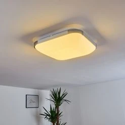 Hofstein Corinth Deckenpanel LED Silber, 1-flammig, Fernbedienung -LED Leuchten Verkäufe 2022 corinth deckenpanel h3333389 19