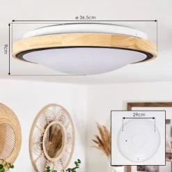 Hofstein Corinto Deckenleuchte LED Schwarz, Naturfarben, 1-flammig -LED Leuchten Verkäufe 2022 corinto deckenleuchte h3459508 3