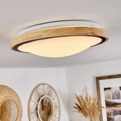 Hofstein Corinto Deckenleuchte LED Schwarz, Naturfarben, 1-flammig -LED Leuchten Verkäufe 2022 corinto deckenleuchte h3459508 8