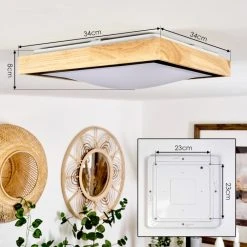 Hofstein Corinto Deckenleuchte LED Schwarz, Naturfarben, 1-flammig -LED Leuchten Verkäufe 2022 corinto deckenleuchte h3459539 3