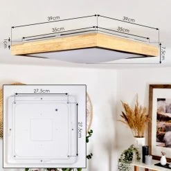 Hofstein Corinto Deckenpanel LED Schwarz, Naturfarben, 1-flammig -LED Leuchten Verkäufe 2022 corinto deckenpanel h3570579 3