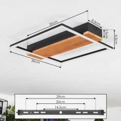 Hofstein Courceaux Deckenleuchte LED Schwarz, Naturfarben, 1-flammig -LED Leuchten Verkäufe 2022 courceaux deckenleuchte h3650677 3