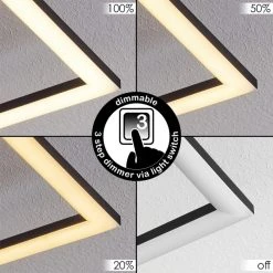 Hofstein Courceaux Deckenleuchte LED Schwarz, Naturfarben, 1-flammig -LED Leuchten Verkäufe 2022 courceaux deckenleuchte h3652992 2