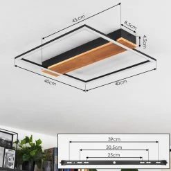 Hofstein Courceaux Deckenleuchte LED Schwarz, Naturfarben, 1-flammig -LED Leuchten Verkäufe 2022 courceaux deckenleuchte h3652992 3