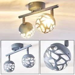 Hofstein Covane Deckenleuchte LED Blau, Grau, 2-flammig