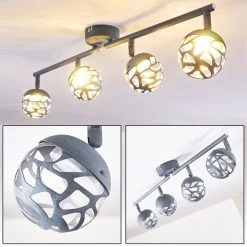 Hofstein Covane Deckenleuchte LED Blau, Grau, 4-flammig