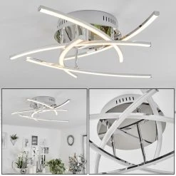 Hofstein Cross Deckenleuchte LED Chrom, 5-flammig