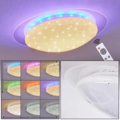 Hofstein Cure Deckenleuchte LED Wei&szlig;, 1-flammig, Fernbedienung, Farbwechsler