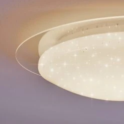 Hofstein Cure Deckenleuchte LED Wei&szlig;, 1-flammig, Fernbedienung, Farbwechsler -LED Leuchten Verkäufe 2022 cure deckenleuchte h3392157 13