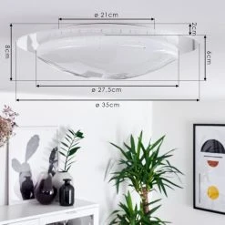 Hofstein Cure Deckenleuchte LED Wei&szlig;, 1-flammig, Fernbedienung, Farbwechsler -LED Leuchten Verkäufe 2022 cure deckenleuchte h3392157 3