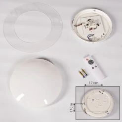 Hofstein Cure Deckenleuchte LED Wei&szlig;, 1-flammig, Fernbedienung, Farbwechsler -LED Leuchten Verkäufe 2022 cure deckenleuchte h3392157 4