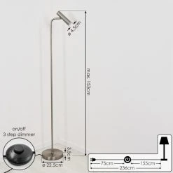 Hofstein Dalheim Stehleuchte LED Nickel-Matt, 1-flammig -LED Leuchten Verkäufe 2022 dalheim stehleuchte h3651759 3