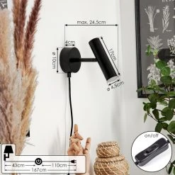 Hofstein Dalheim Wandleuchte LED Schwarz, 1-flammig 15 Hofstein Dalheim Wandleuchte LED Schwarz, 1-flammig -LED Leuchten Verkäufe 2022 dalheim wandleuchte h3580370 3