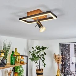 Hofstein Deadwood Deckenleuchte LED Chrom, Braun, Holzoptik, 2-flammig -LED Leuchten Verkäufe 2022 deadwood deckenleuchte h3561324 10