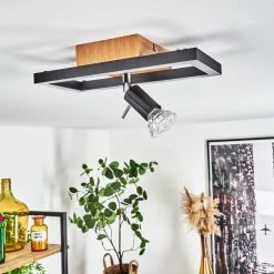 Hofstein Deadwood Deckenleuchte LED Chrom, Braun, Holzoptik, 2-flammig -LED Leuchten Verkäufe 2022 deadwood deckenleuchte h3561324 11