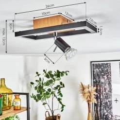 Hofstein Deadwood Deckenleuchte LED Chrom, Braun, Holzoptik, 2-flammig -LED Leuchten Verkäufe 2022 deadwood deckenleuchte h3561324 3